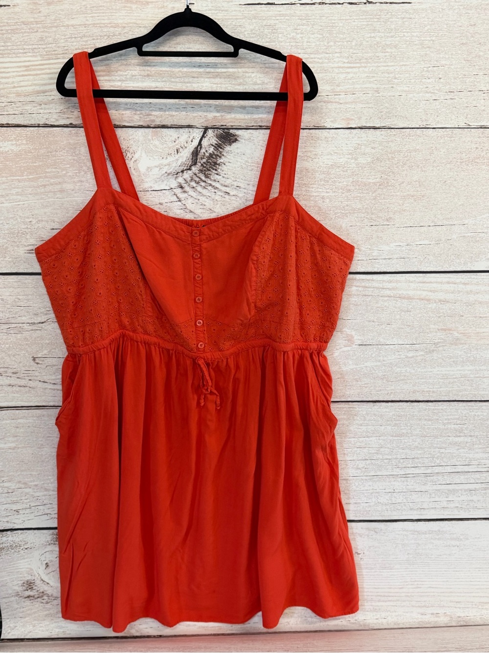 Torrid Orange Eyelet Babydoll Mini Dress